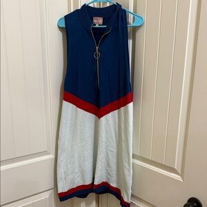 Show Me Your MuMu Navy Blue, Red & White Colorblock Mini Dress